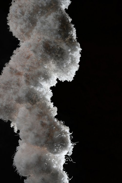 Bobcat Cave (USA - Nouveau Mexique) - Détail d'une concrétion de sel vrillée avec petits filaments (SP-18-0814)