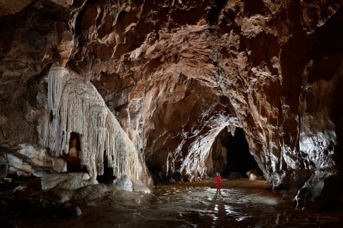 Grotte de Lombrives (Ariège) - Galerie du cimetière avec le mammouth à gauche(SP-18-1388)