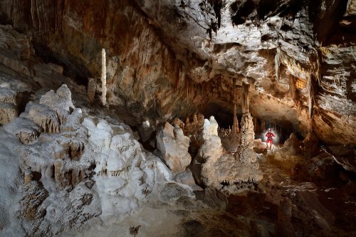 Pestera Epuran - Salle de l'ours avec concrétions massives(SP-18-1921)