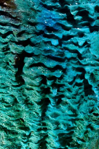 Mine des Cévennes - Micro gours bleus et verts sur une parois(SP-20-0552)