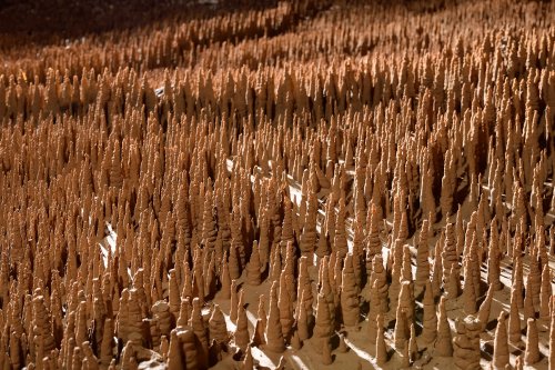 Grotte de Trabuc (Gard) - Les 100 000 soldats : muraille en arrière plan avec premiers soldats éclairés de face(SP-21-0708)
