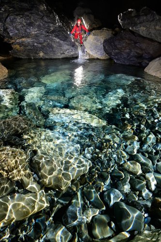 Gouffre de la Pierre Saint-Martin (Pyrénées Atlantiques - Rivière dans la partie basse de la salle de la Verna(SP-21-1536)