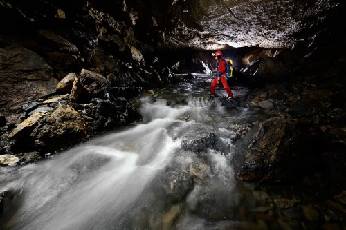 Gouffre de Pierre Saint-Martin - Salle Chevalier : rivière dans la jonction avec la salle Adèle(SP-21-1878)