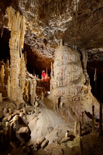 Grotte Flandin (Ardèche) - Grandes colonnes stalagmitiques et coulées de calcite(SP-22-1094.jpg)