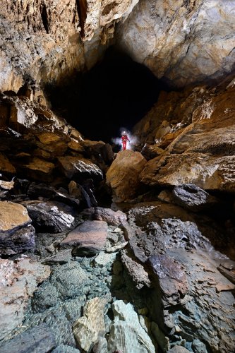 Gouffre de la Pierre Saint-Martin (Pyrénées-Atlantiques) - Rivière en basses eaux dans la salle Adélie(SP-22-1679)