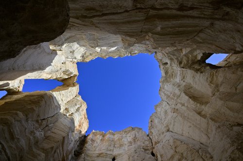 Flour Cave (Mont Sodome, Israël) - Puits d'effondrement dans une "piping cave". (SP-23-0789)