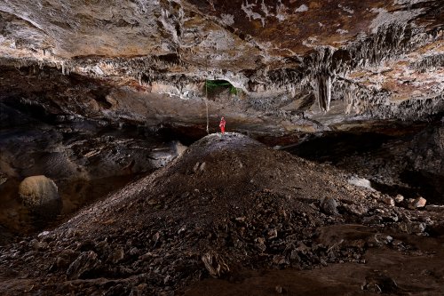 Cuzoul de Senaillac Lauzes (Lot) - Salle du vélodrome à la base du puits d'entrée - Vue d'ensemble(SP-23-1561)