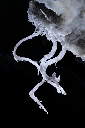 Grotte de Geophysicheskaya (Turkménistan) - Petits filaments de gypse.(SP-24-1470)