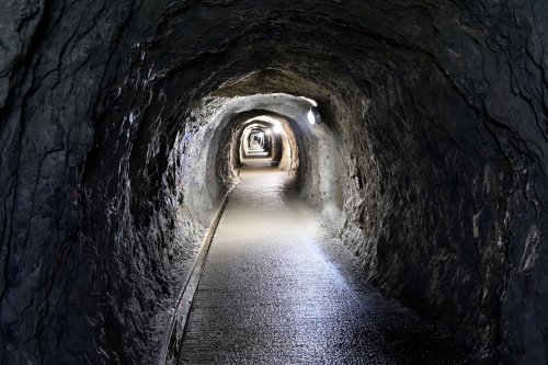Gouffre de la Pierre Saint-Martin (Pyrénées-Atlantiques) - Tunnel EDF long de 660 m menant à la salle de la Verna(SP-24-2183)