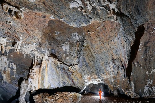 Gcwihaba cave entrée nord (Botswana) - Plafond de galerie proche de l'entrée(SP-25-0918)