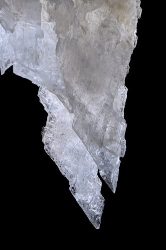 Grotte de Tush Yurruk (Turkménistan) - Détail de pointes de cristaux de gypse transparents.(SP-26-0470)