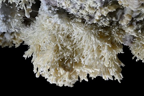 Grotte de Geophysicheskaya (Turkménistan) - Salle rose : bouquet d'aragonite jaune.(SP-26-0709)