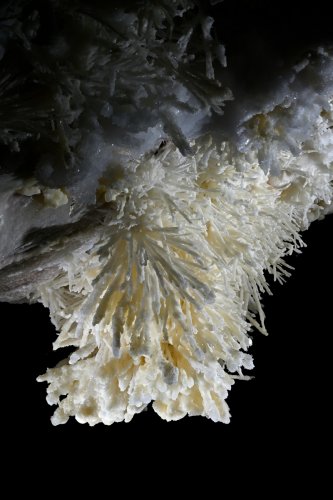Grotte de Geophysicheskaya (Turkménistan) - Salle rose : bouquet d'aragonite jaune(SP-26-0711)