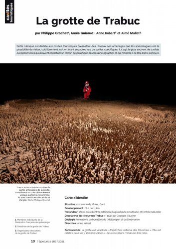 Spelunca n°162 (juin 2021) - La grotte de Trabuc (Philippe Crochet, Annie Guiraud, Aimé Mallet) - Article de 12 pages.