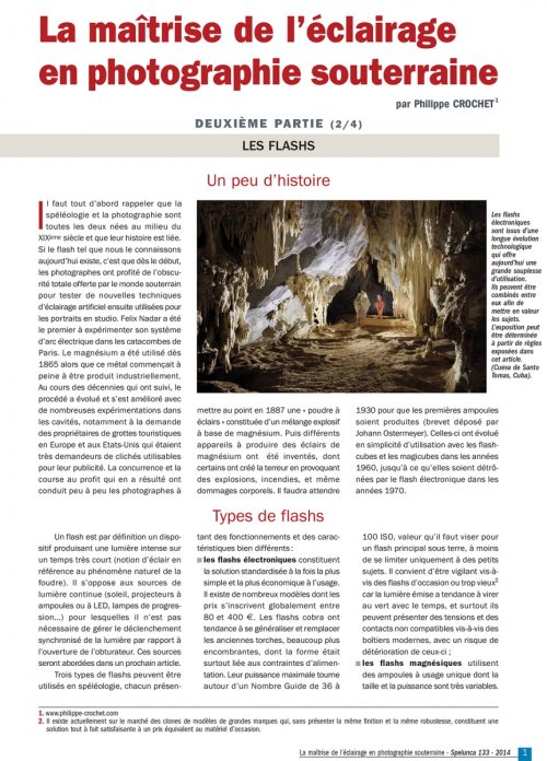 Spelunca n°133 - La maîtrise de l'éclairage en photographie souterraine - Deuxième partie (2/4)