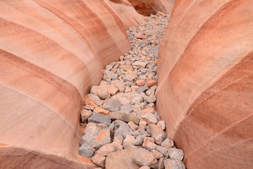 Valley of Fire State Park (Nevada, USA)- petit canyon traversé par White Domes trail. Détail des parois de grès(VO-14-1323.jpg)