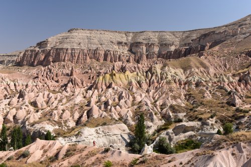 Turquie - Région de la Cappadoce - Vallée de Göreme - Paysages de tufs volcaniques colorés(VO-15-0965)