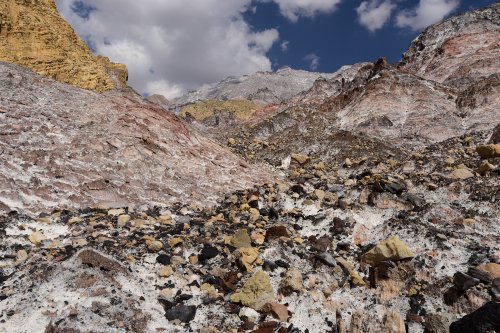Iran (Montagnes du Zagros) - Dôme de sel de Dashti (Jashak salt dome) : langue de sel (VO-16-0386)