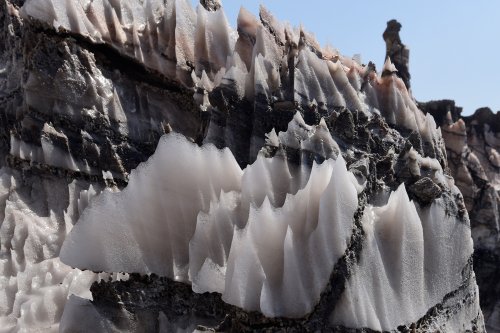 Iran (Montagnes du Zagros) - Dôme de sel de Dashti (Jashak salt dome) : figures de dissolution du sel (pointes et micro-rigoles)(VO-16-0467)