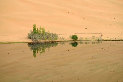 Désert du Badain Jaran (Chine, Mongolie Intérieure) - Lac de Baga Jiling près de Bilutu(VO-16-1078)