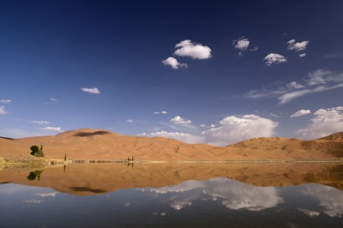 Désert du Badain Jaran (Chine, Mongolie Intérieure) - lac de South Suming Ji Ling.(VO-16-1224)