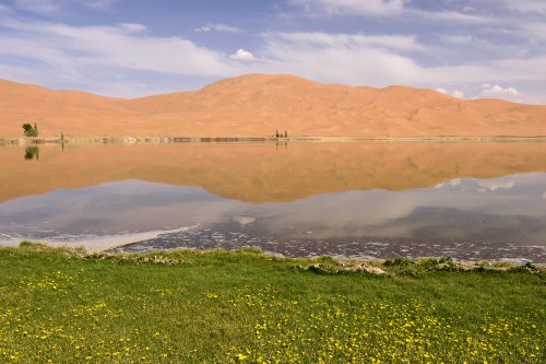 Désert du Badain Jaran (Chine, Mongolie Intérieure) - lac de South Suming Ji Ling.(VO-16-1236)