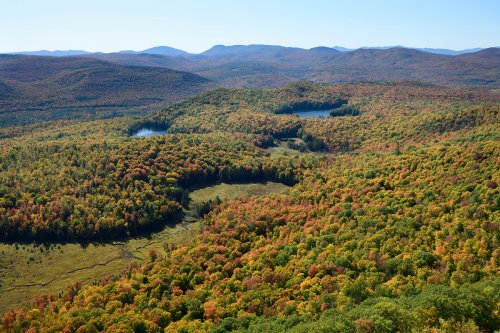 Parc des Adirondacks (état de New York, USA) -  Lacs et forêts vus depuis le sommet de Moxham Mountain(VO-19-1861)