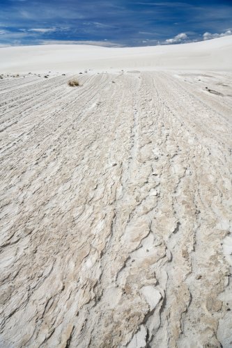 White Sands National Park (Nouveau Mexique, USA) - Détail de bancs de gypse dans les dépressions(VO-20-0359)