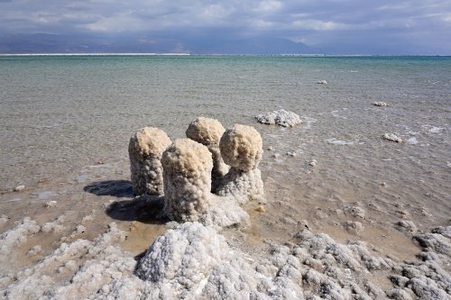 Mer Morte (Israël) - Champignons de sel sur le rivage de la Mer Morte vers Ein Bokek(VO-23-0059)