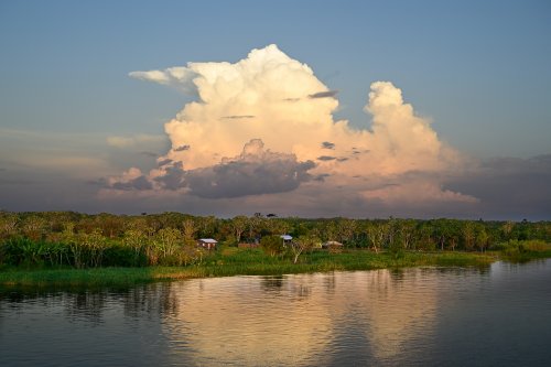Santarem (Pará, Brésil) - Berges du rio Amazonas au coucher du soleil(VO-23-0869)