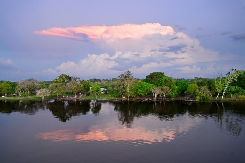 Santarem (Pará, Brésil) - Berges du rio Amazonas au coucher du soleil(VO-23-0880)