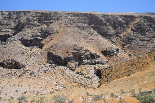 Région du Köytendag (Turkménistan) - Canyon avec méandre vu du plateau.(VO-26-1113)