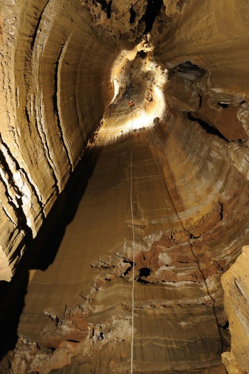 Pearson's Cave (Alabama) - Remontée du puits de 70 m(SPE 09-0550)