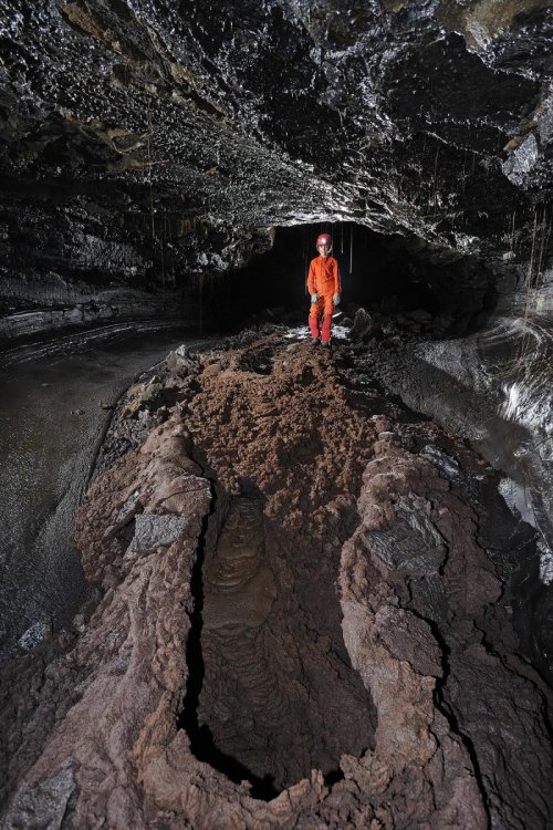 Big island (Hawaï). Galerie dans Kazamura Cave.(SPE 10-0355)
