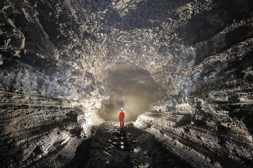 Big Island (Hawaï). Galerie dans Kazamura Cave.(SPE 10-0375)