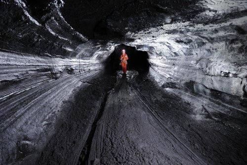 BIg Island (Hawaï). Galerie dans Kazamura Cave.(SPE 10-0395)