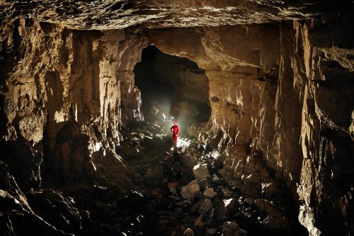 Bridge Cave (Ystradfellte, South Wales) - Grande galerie rectangulaire (vue de haut)(SP 11-0207)