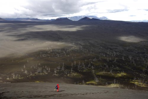 Russie. Kamtchatka. Panorama depuiis les pentes du New Tolbachik.(V 2006-0802)