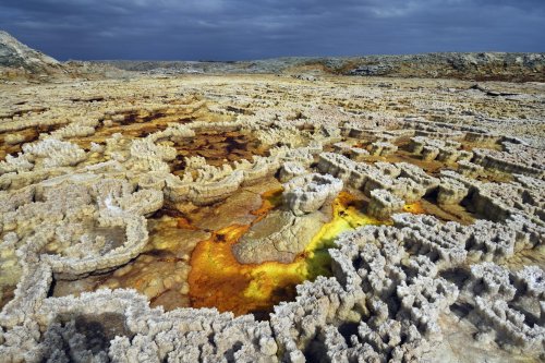 Ethiopie. Dépression du Danakil. Volcan du Dalol. (V 2006-1469)