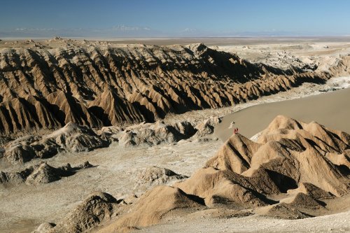Chili. Désert d'Atacama. Paysage de sable et de sel dans la Valle de la Luna près de San Pedro de Atacama.(V 2007-0632)