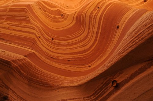 Parc d'Escalante (Utah). Zebra Canyon. Détail des parois de grès.(VOY 09-1148)