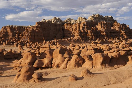 Goblin Valley (Utah).  Vue générale de la vallée et ses nains d'argile.(VOY 09-1520)