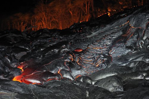 Big Island (Hawaï). Coulées de lave du Pu'u O'o.(VOY 10-0082)