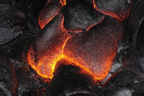 Big Island (Hawaï). Coulées de lave  du Pu'u O'o.(VOY 10- 0124)