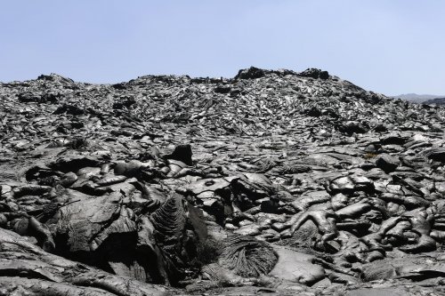 Big Island (Hawaï). Champs de lave sur les pentes du Mauna Loa.(VOY 10-0142)