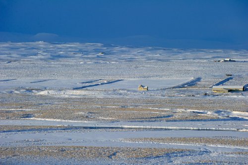 Islande - Paysage enneigé du Holtavoduheidi(VO 11-0421)