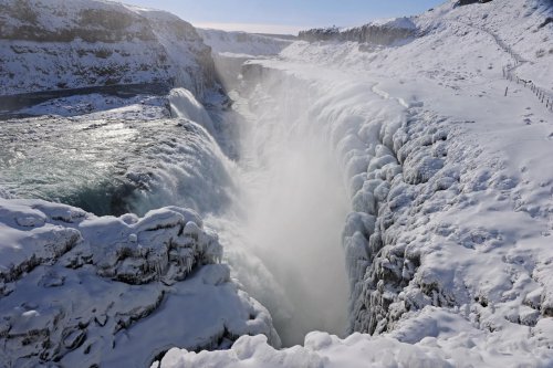 Islande - Cascade de Gullfoss prise par la glace(Vo 11-0518)