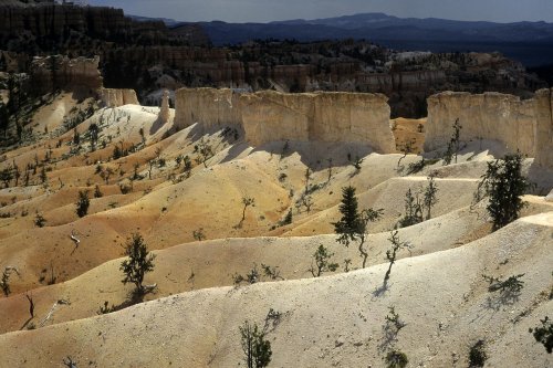 Bryce Canyon (Utah). Fairyland paysage de vallons blancs.(V 05676)