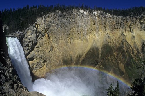 Yellowstone National Park. Grand Canyon: Lower Fall avec arc-en-ciel.(V 05928)