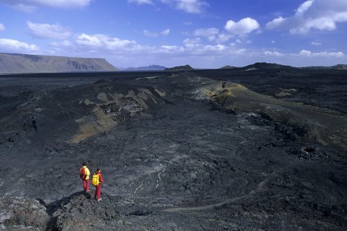 Islande. Champs de lave de Krafla près de Myvatn.(V 10205)